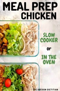 This is one of the easiest recipes to meal prep chicken for the week! Bake it in the oven or throw it in the crockpot. This healthy recipe is low-salt, low-carb, and delicious!