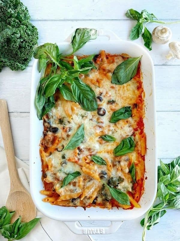 This quick & easy pasta recipe is freezer-friendly. Using cottage cheese & vegetables, healthy baked ziti is sure to be a household favorite!