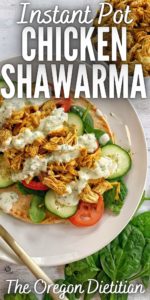 Chicken shawarma wraps are the most flavorful & easy meal! No need to marinade, put everything in the Instant Pot & smother in yogurt sauce!