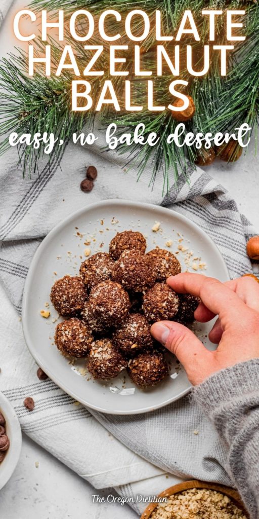 No-bake chocolate hazelnut balls.
