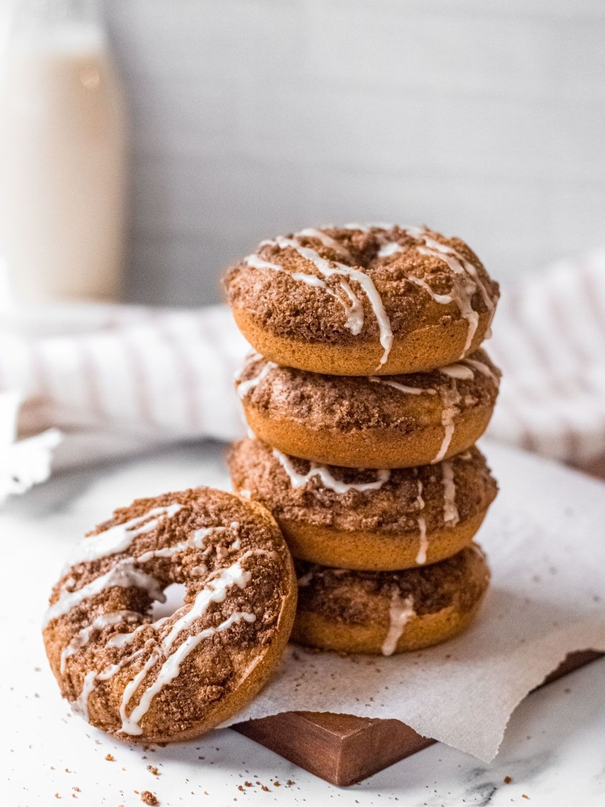 Whole Wheat Cinnamon Roll Donuts (sweetened with coconut sugar) 