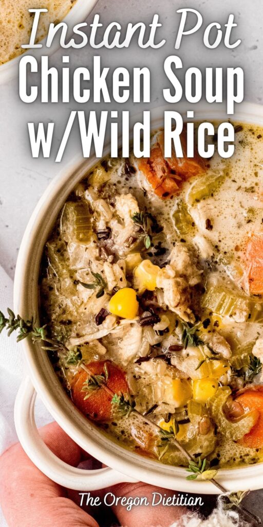 Instant Pot chicken and wild rice soup.