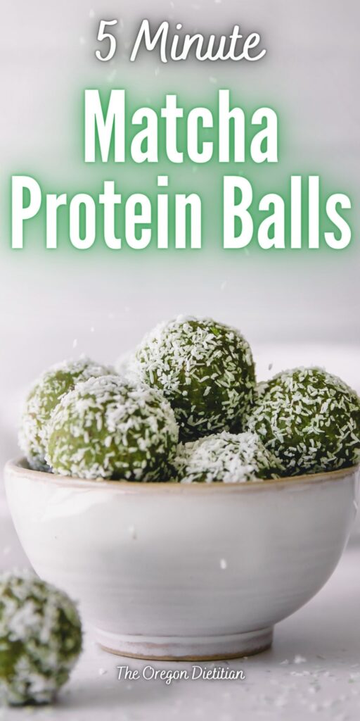 Five minute matcha protein balls.