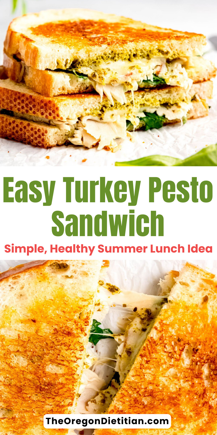 Easy turkey pesto sandwich.