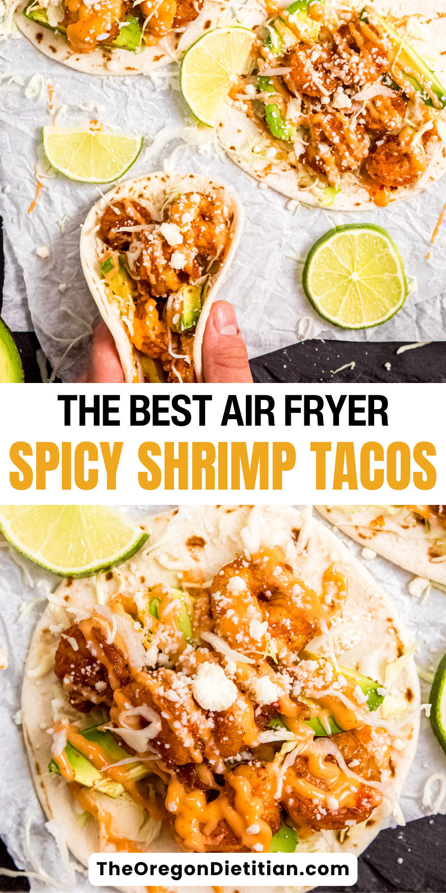 You’ve just discovered the best quick and easy dinner recipe with these Air Fryer Shrimp Tacos! Ready in just 30 minutes, this healthy and flavorful meal is perfect for busy weeknights. Succulent shrimp are seasoned, air-fried to perfection, and served in warm tortillas with your favorite toppings. Enjoy a delicious and nutritious dinner that's simple to make and sure to satisfy. Try these shrimp tacos tonight for a tasty and effortless meal! #easymeals