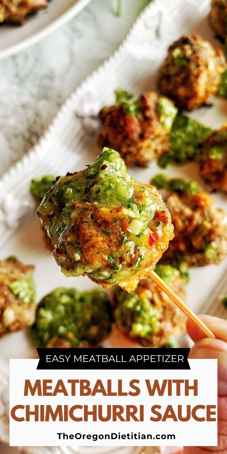 These juicy meatballs with chimichurri sauce are perfect as a healthy Meatball Appetizer or an easy weeknight dinner! Packed with bold flavors and a zesty, homemade chimichurri, this recipe is low carb, simple to make, and absolutely delicious. Whether you're meal-prepping or hosting, this dish will be a crowd-pleaser. Save this flavorful recipe for a quick and satisfying meal!