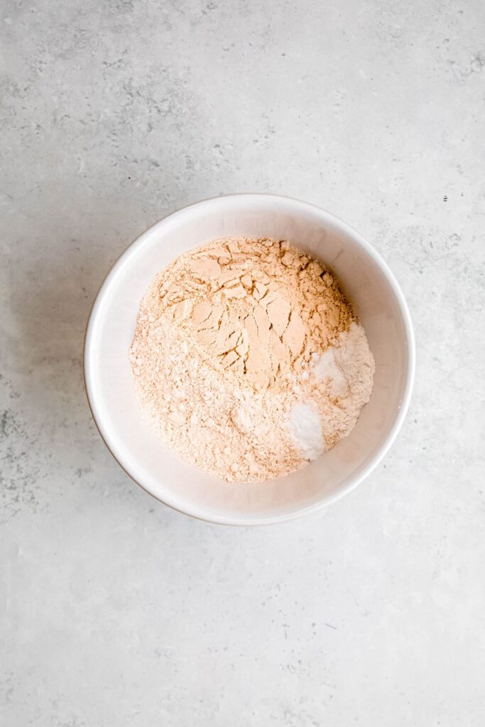 A bowl of dry ingredients.