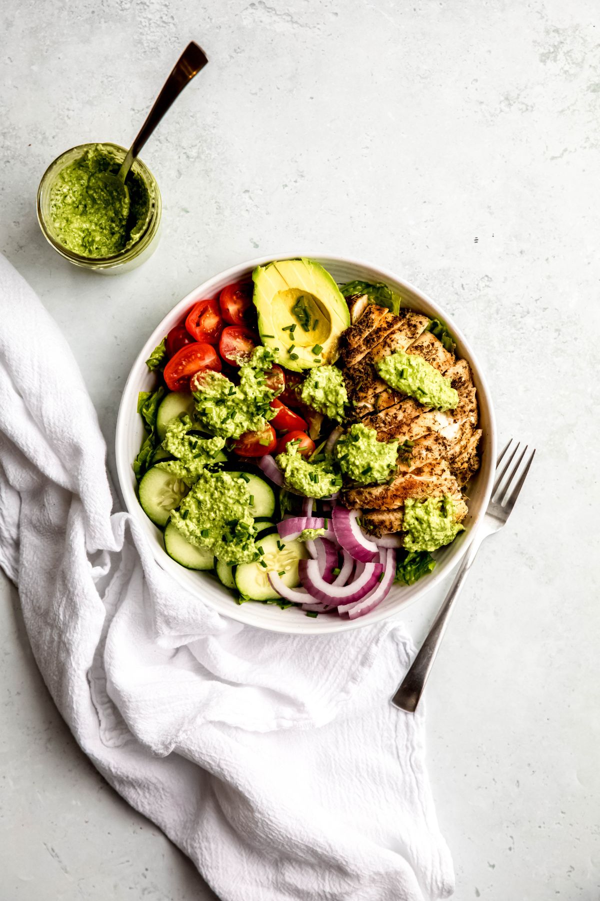 Grilled Chicken Green Goddess Salad - The Oregon Dietitian