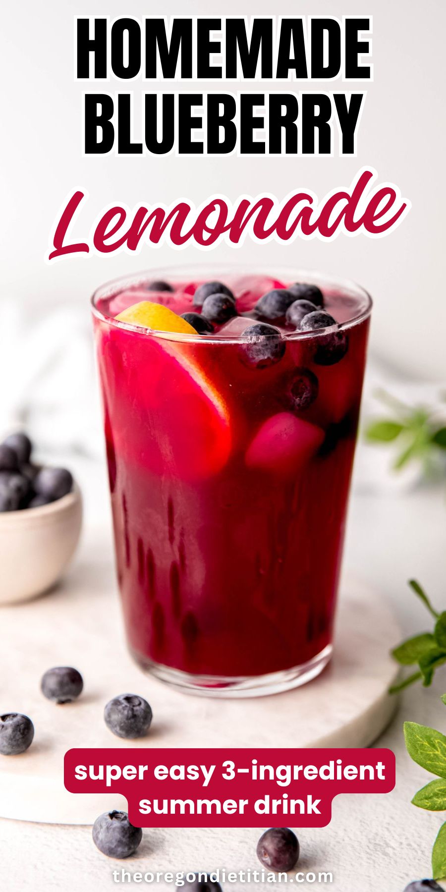 Homemade blueberry lemonade.