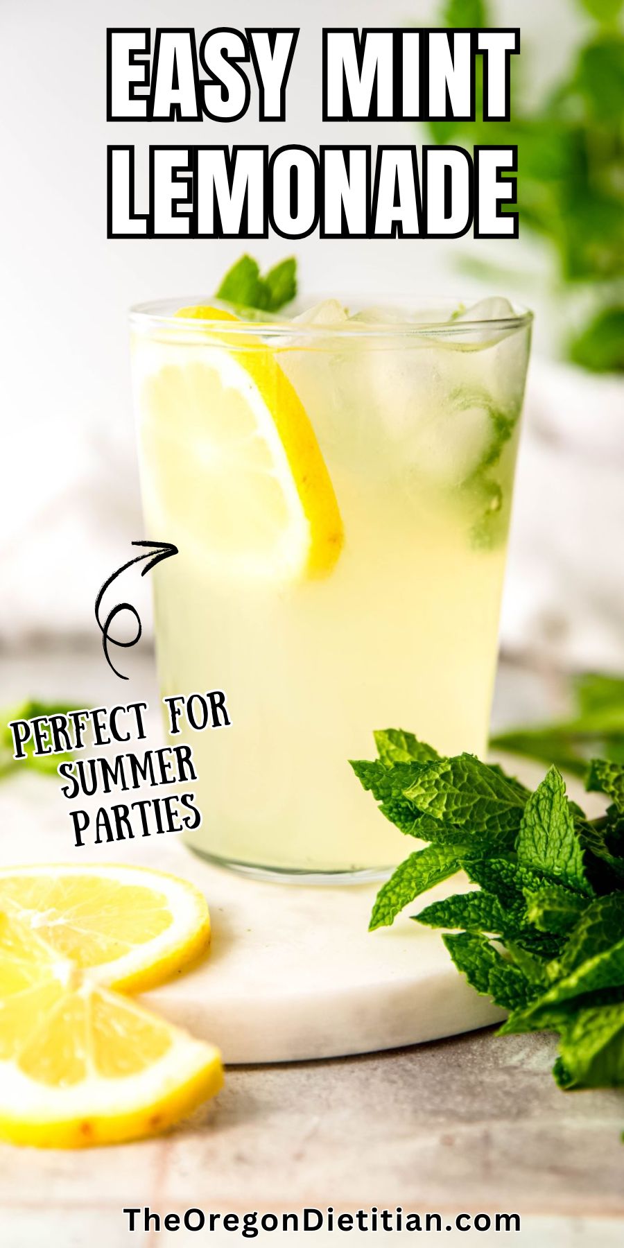 Easy mint lemonade.