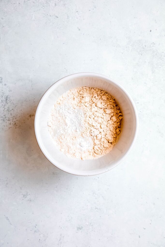 Combining the dry ingredients in a bowl.