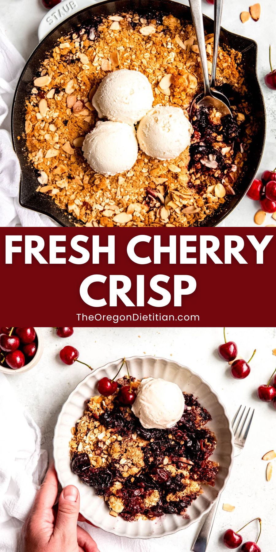 Fresh cherry crisp.