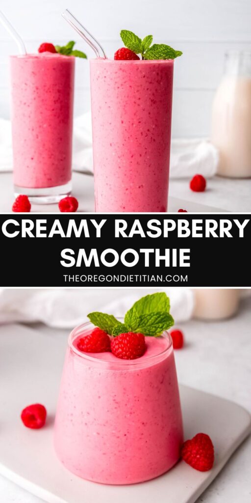 Creamy raspberry smoothie.