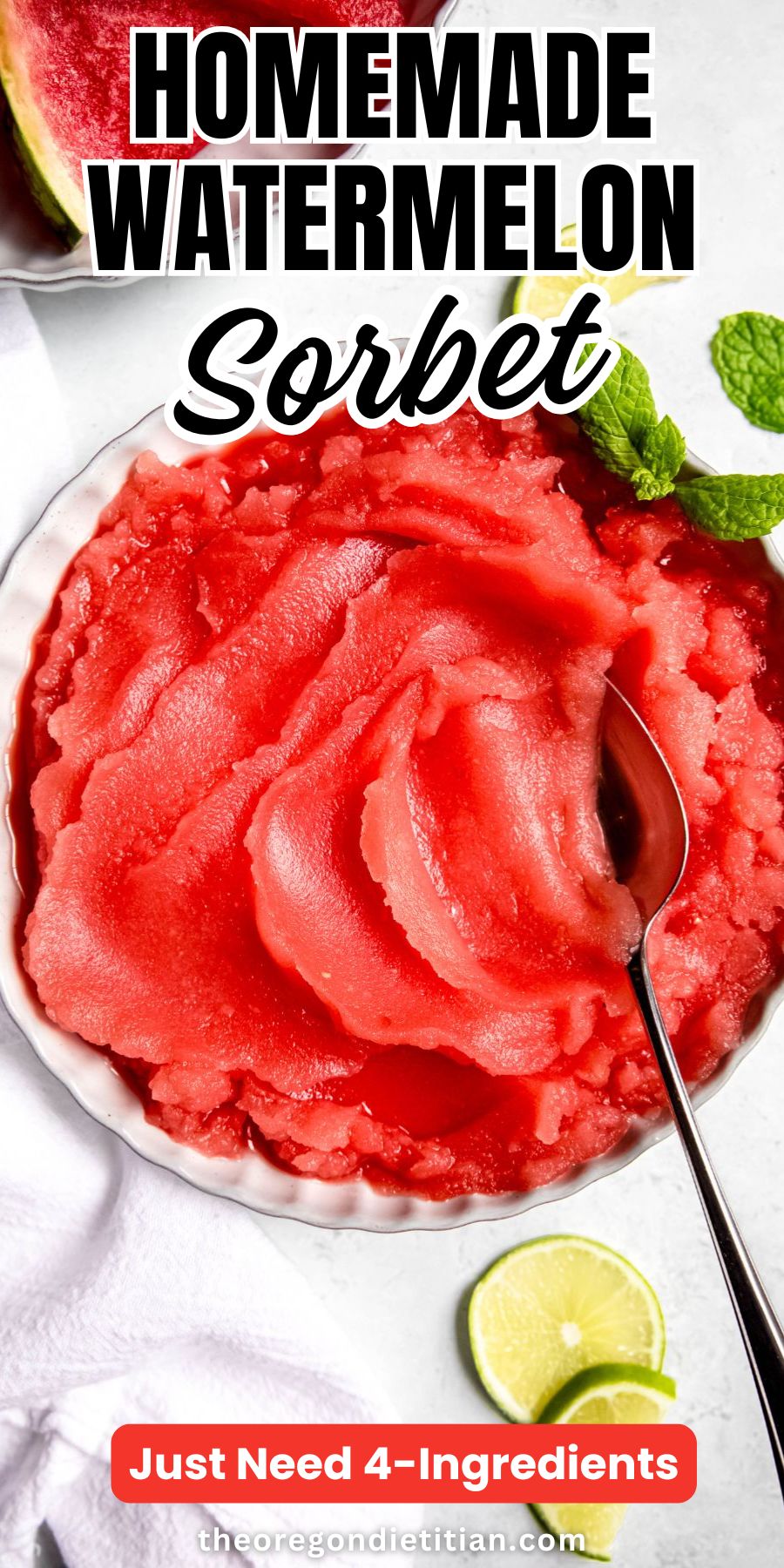 Homemade watermelon sorbet.