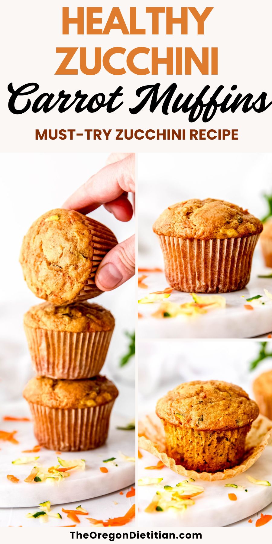 Healthy zucchini carrot muffins.