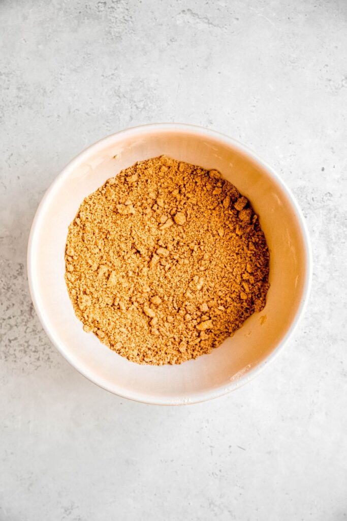 crumble/crust mixture after cutting the butter in; there are a variety of sizes of crumbles.