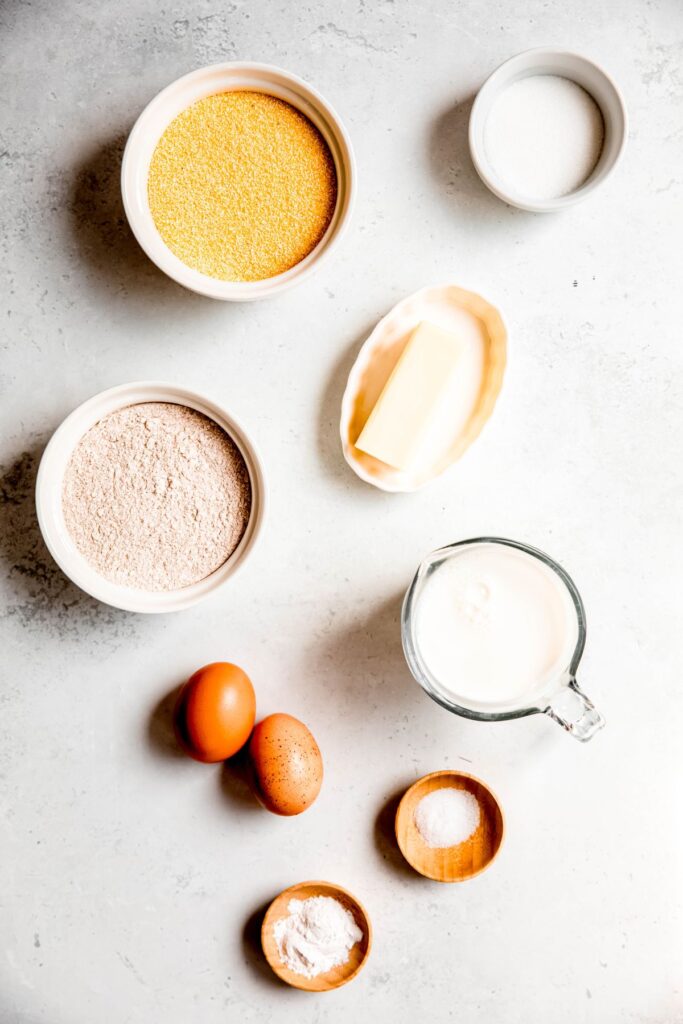 All the ingredients for the cornbread topping.