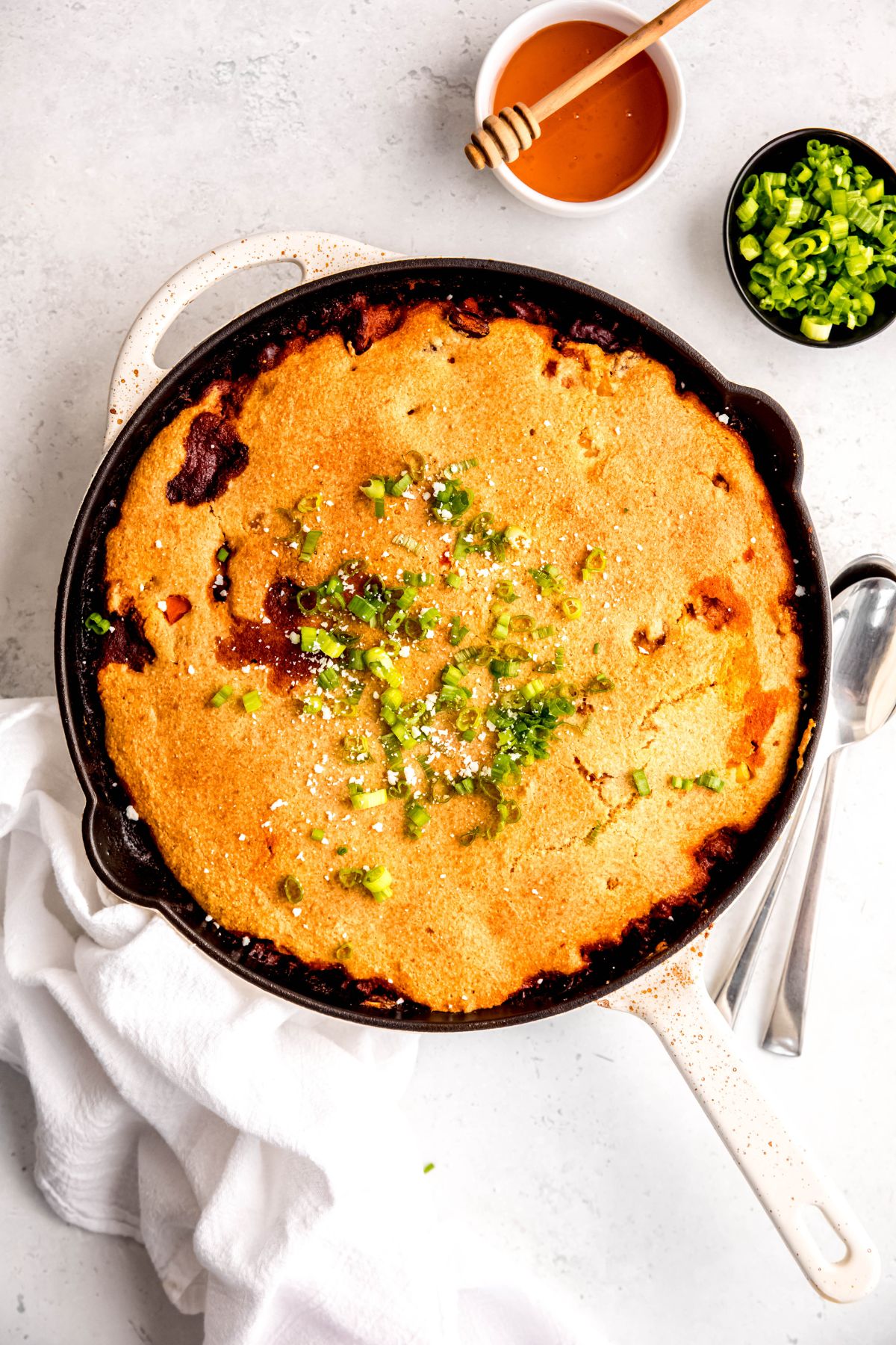 Healthier Chili Cornbread Casserole