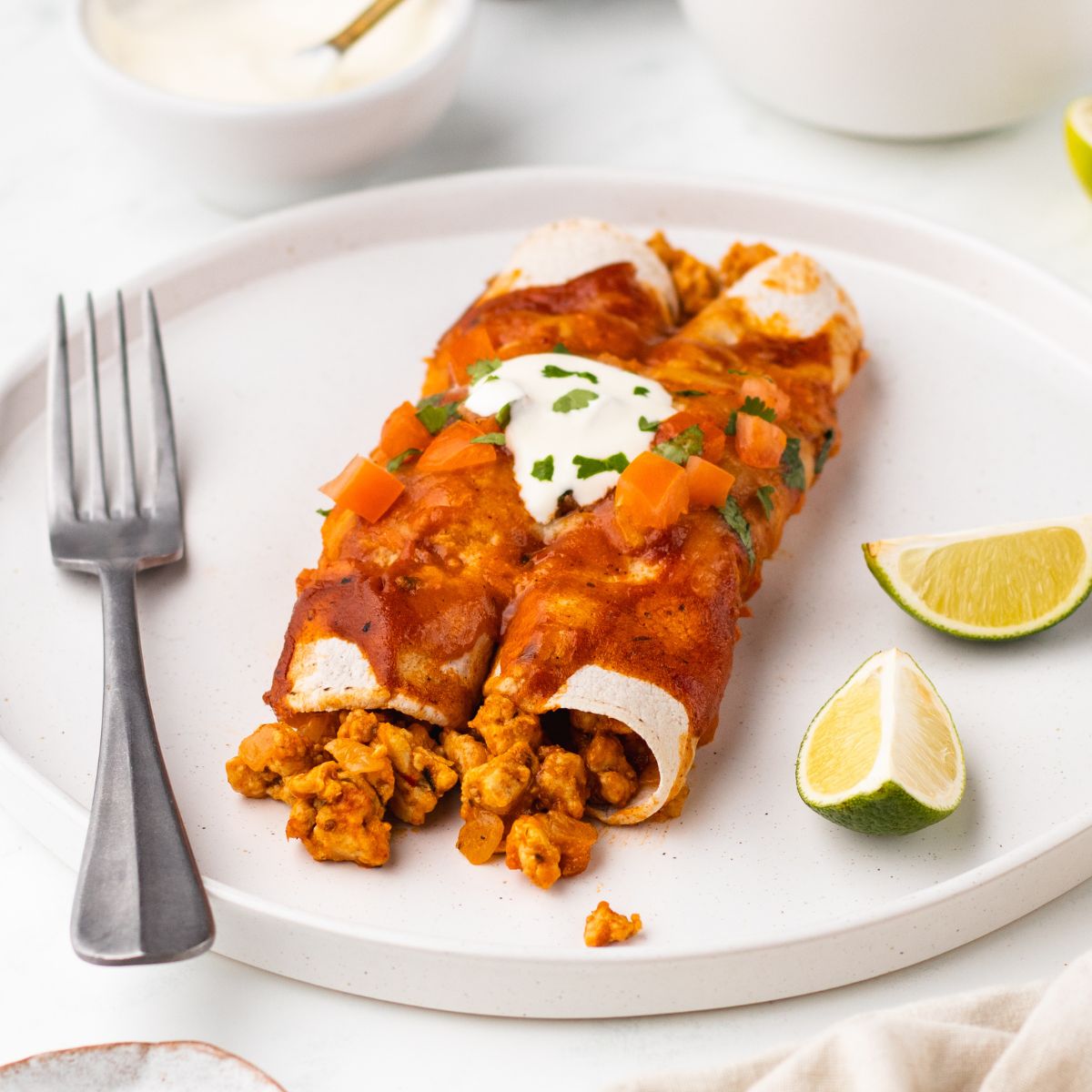 Turkey Enchiladas (Ground or Leftover Turkey!)-image