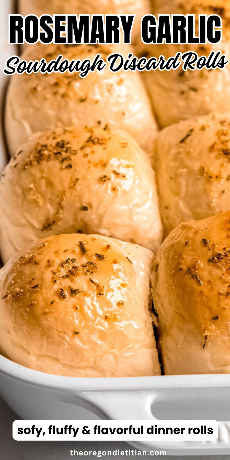 Rosemary garlic sourdough discard rolls.