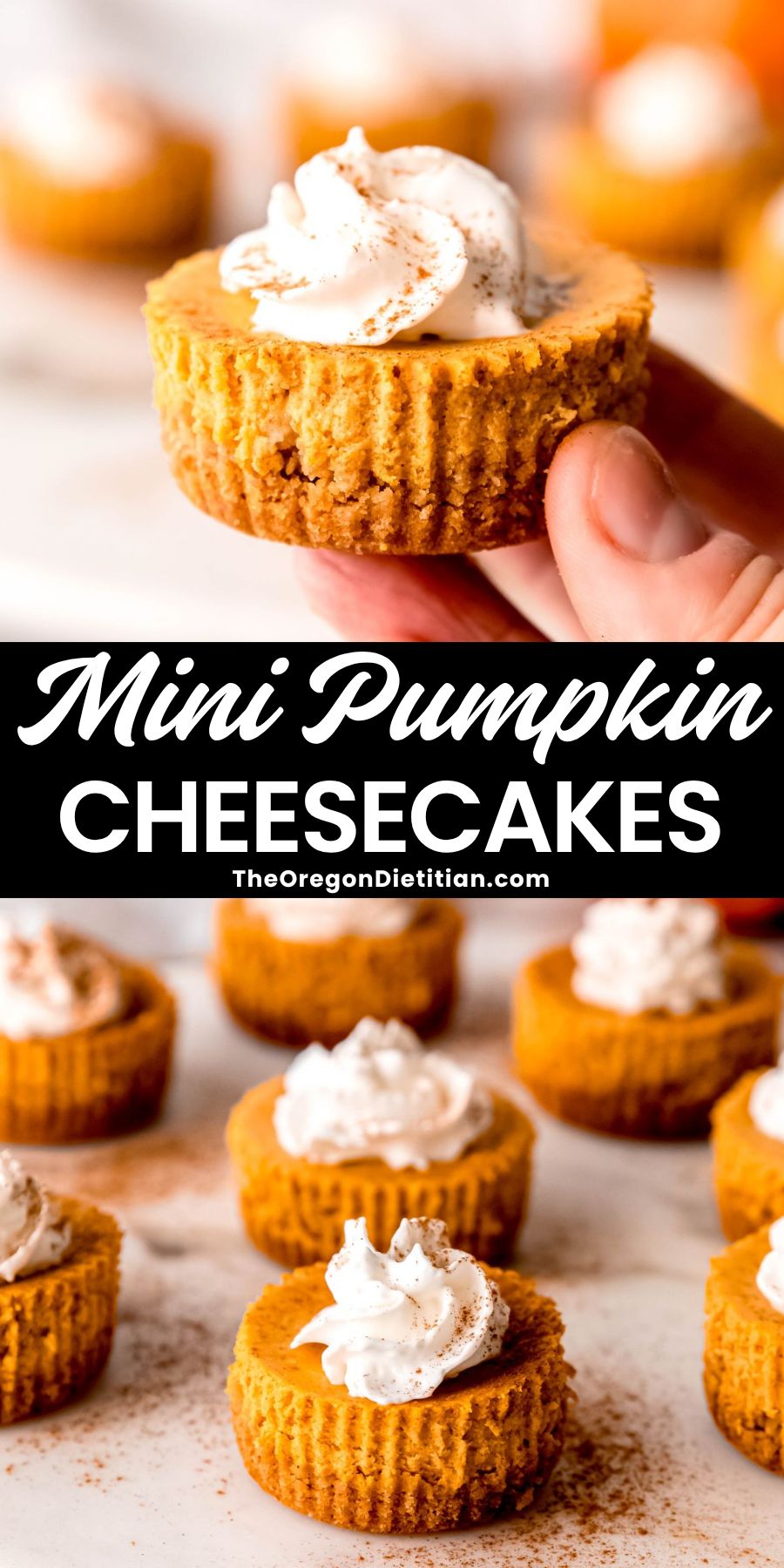 Mini pumpkin cheesecakes.