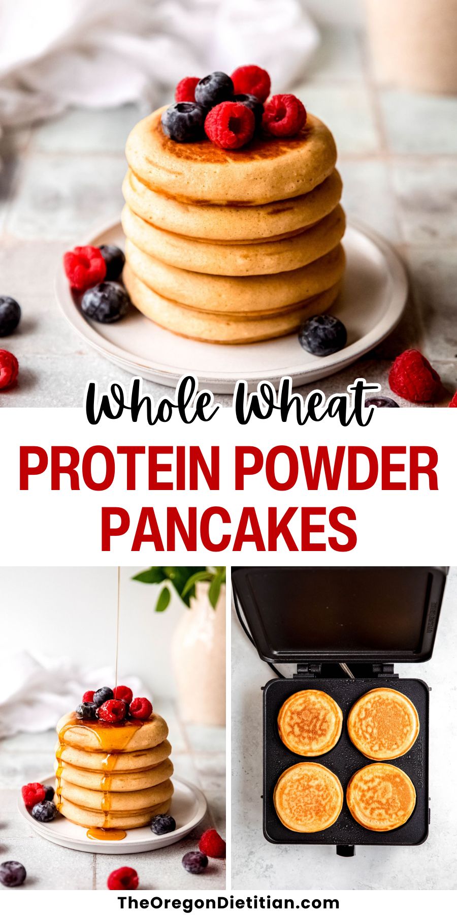 Whole wheat protein powder pancakes.