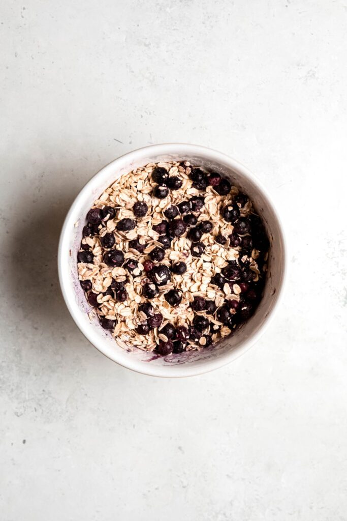 fresh blueberries folded into the dry ingredients.