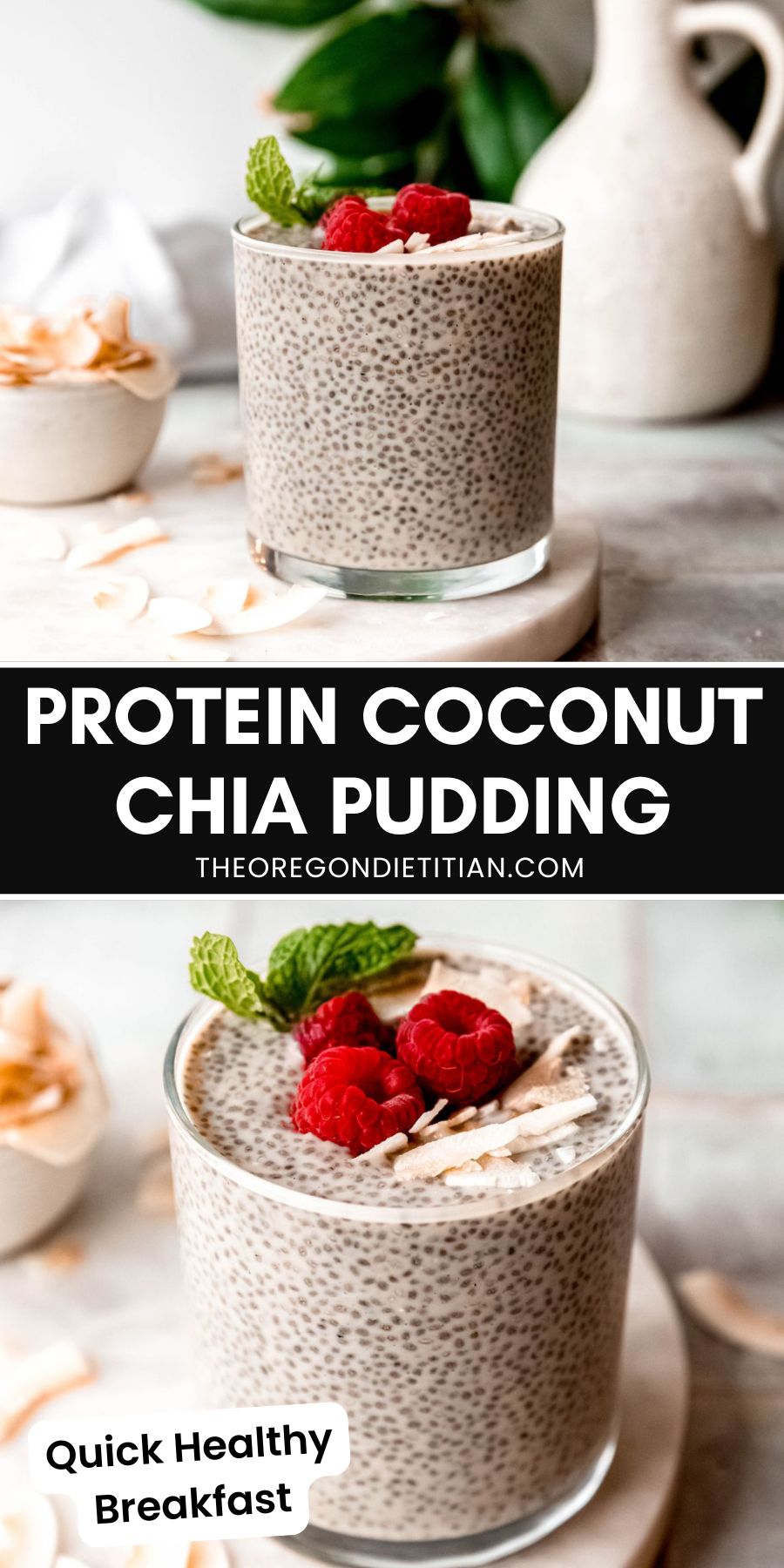 Protein coconut chia pudding.