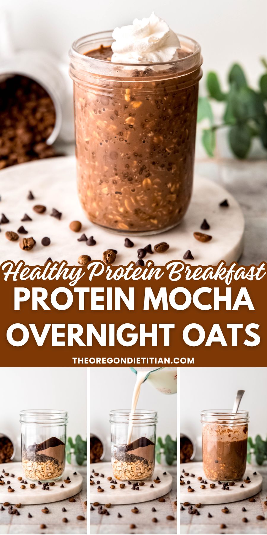 Protein mocha overnight oats.