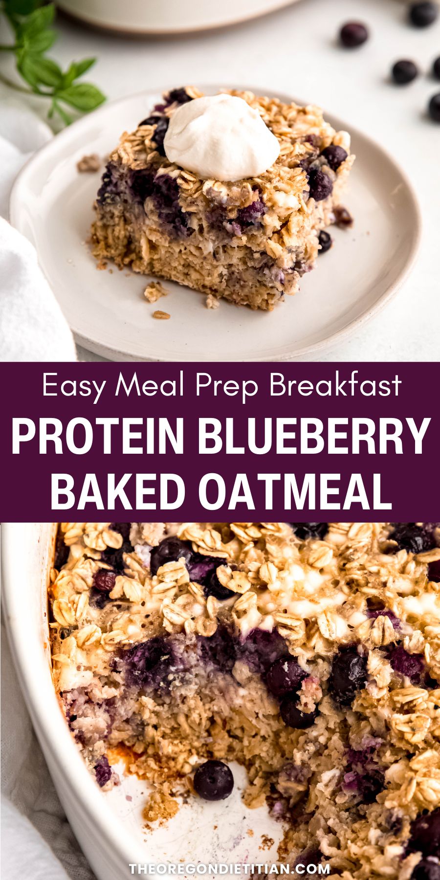 Protein blueberry baked oatmeal.