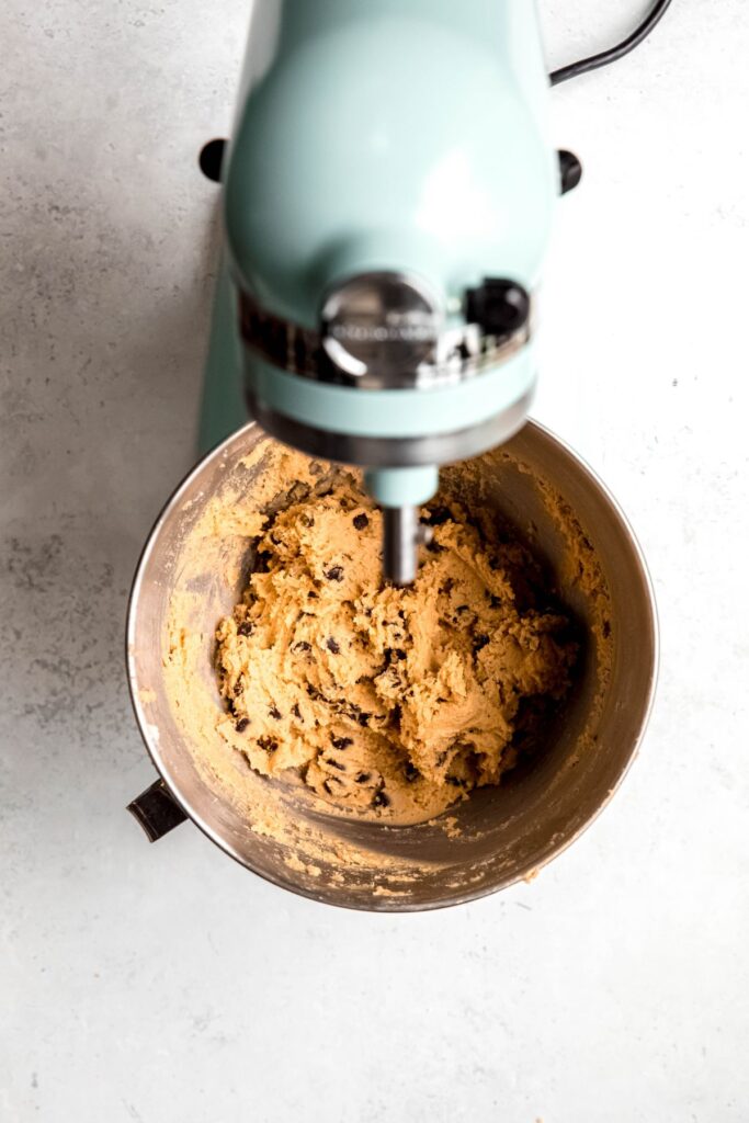 cookie dough after folding in the chocolate chips.