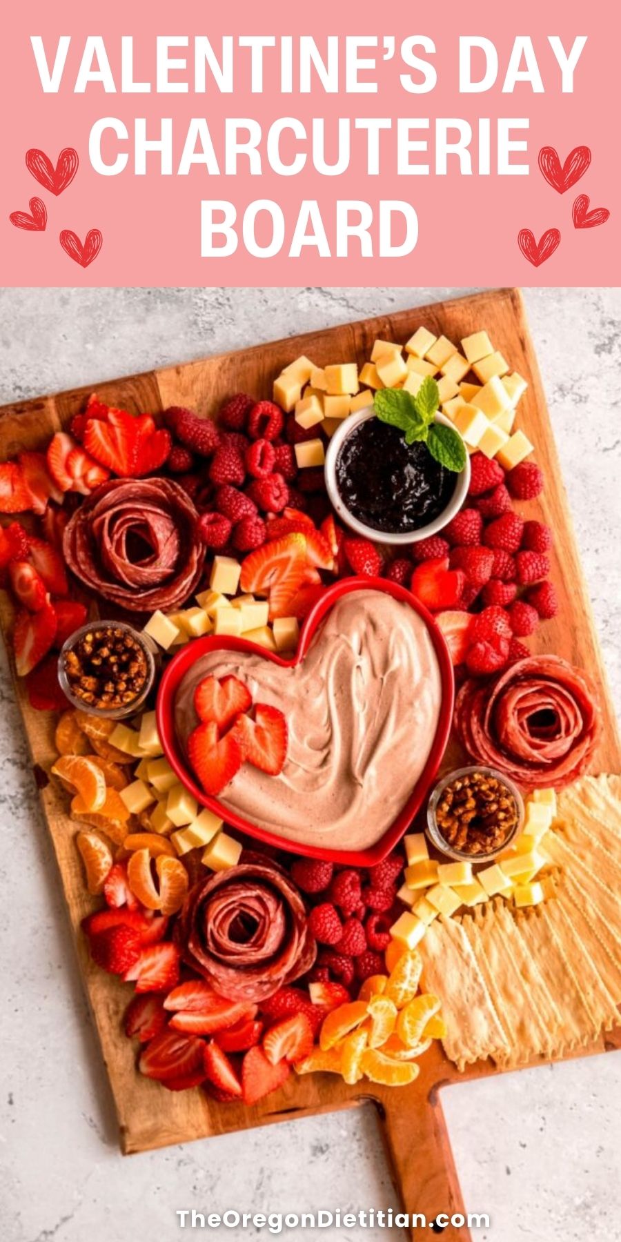 Valentine's Day charcuterie board.