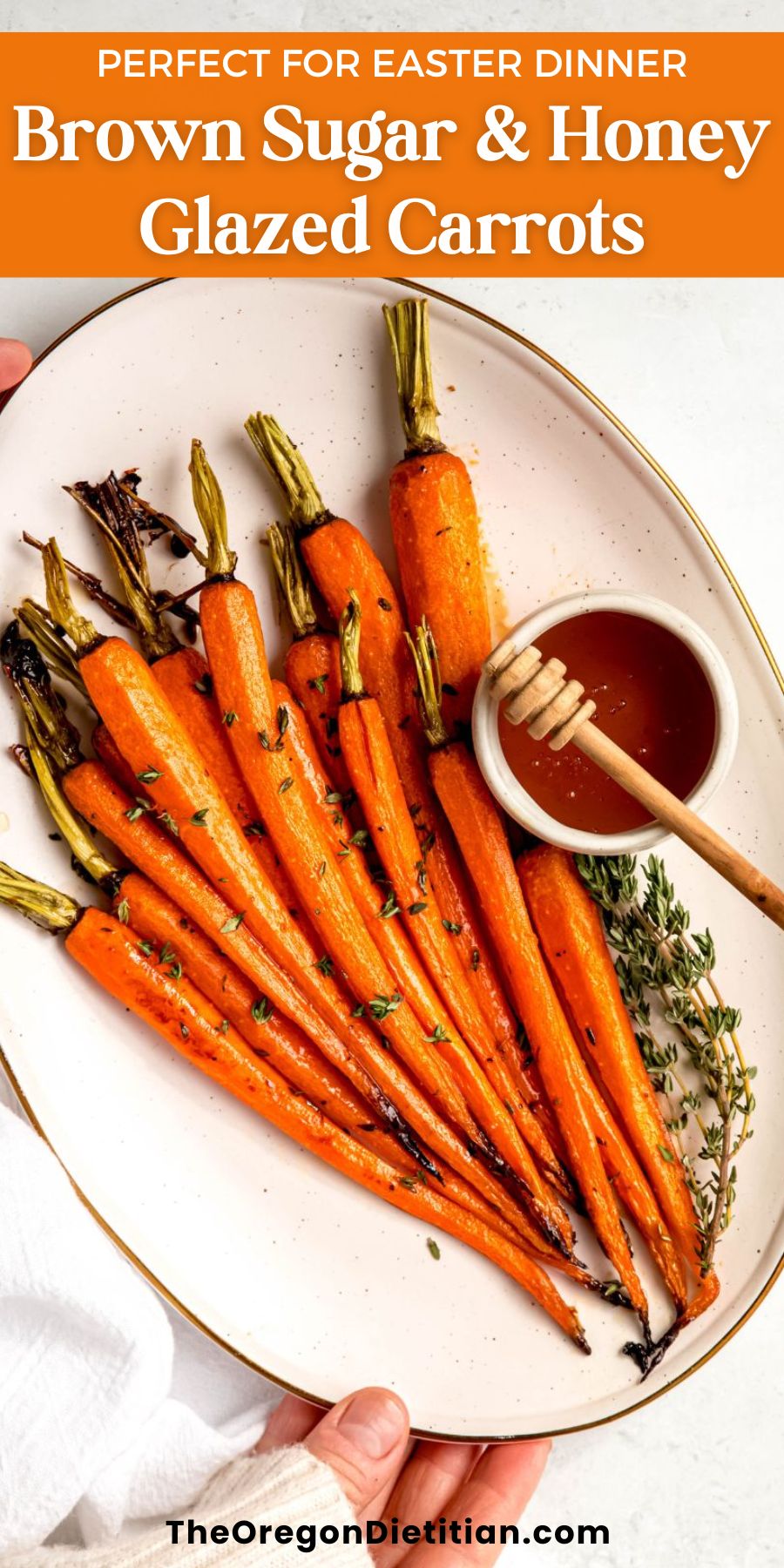 Brown sugar and honey glazed carrots.