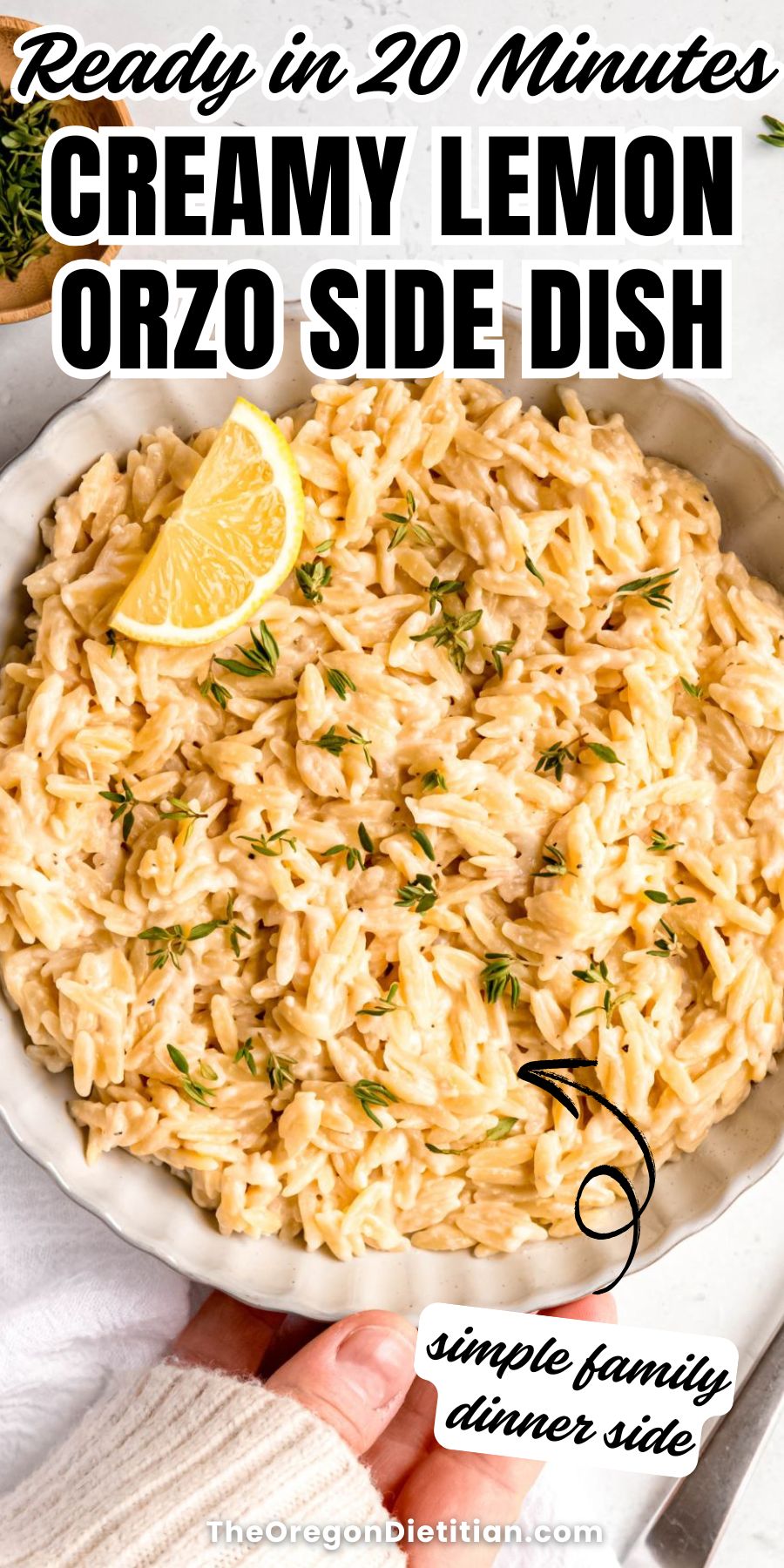 Lemon orzo pasta.