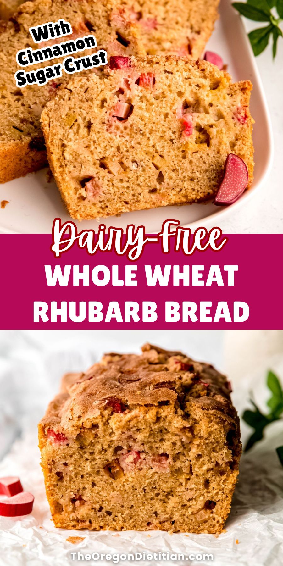 Whole wheat rhubarb bread.