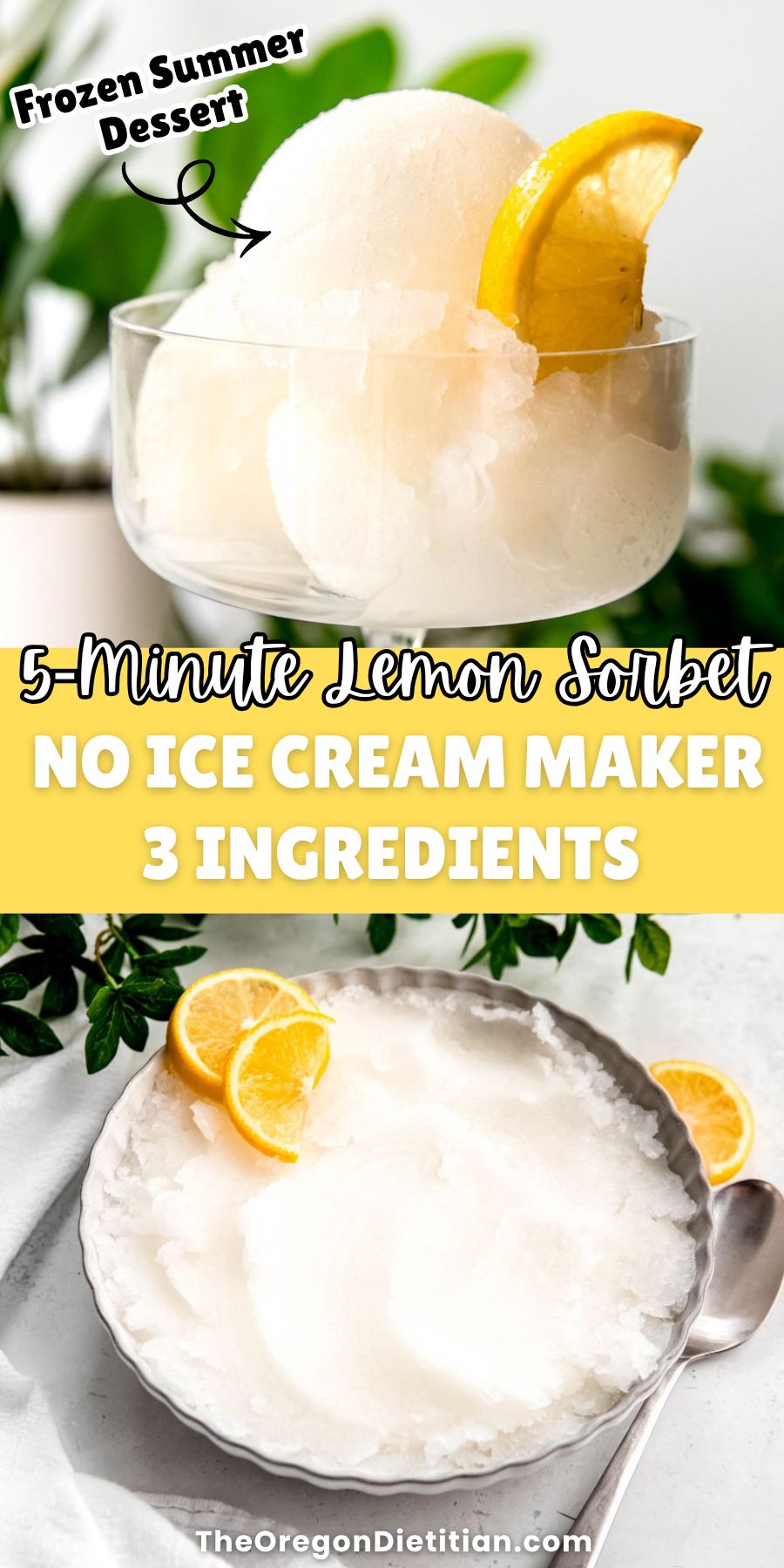 No churn lemon sorbet.