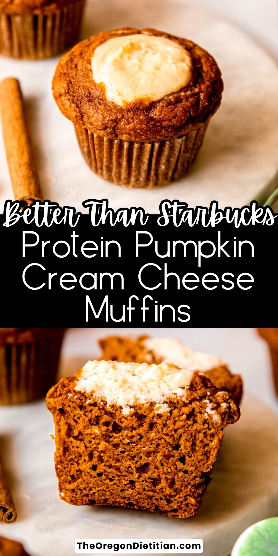 Protein pumpkin cream cheese muffins.