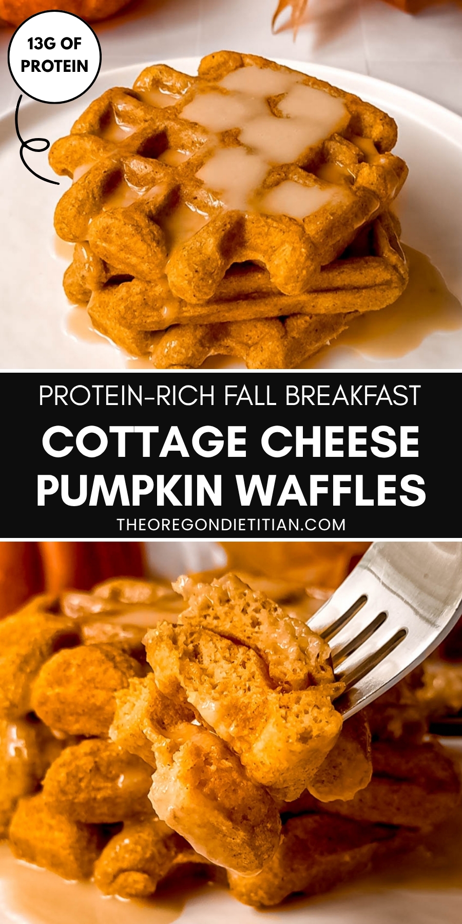 Cottage cheese pumpkin waffles.