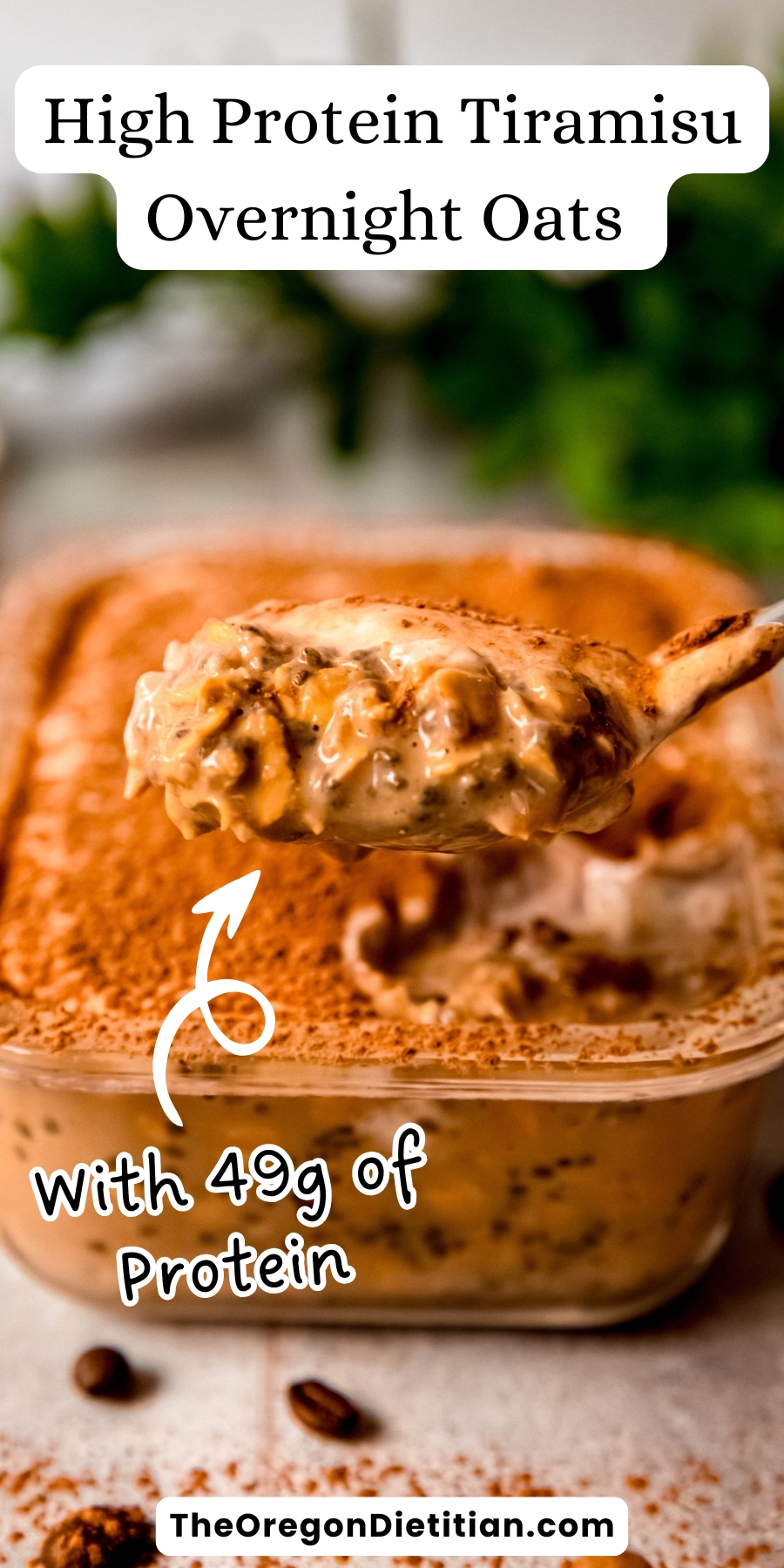 Protein tiramisu overnight oats.