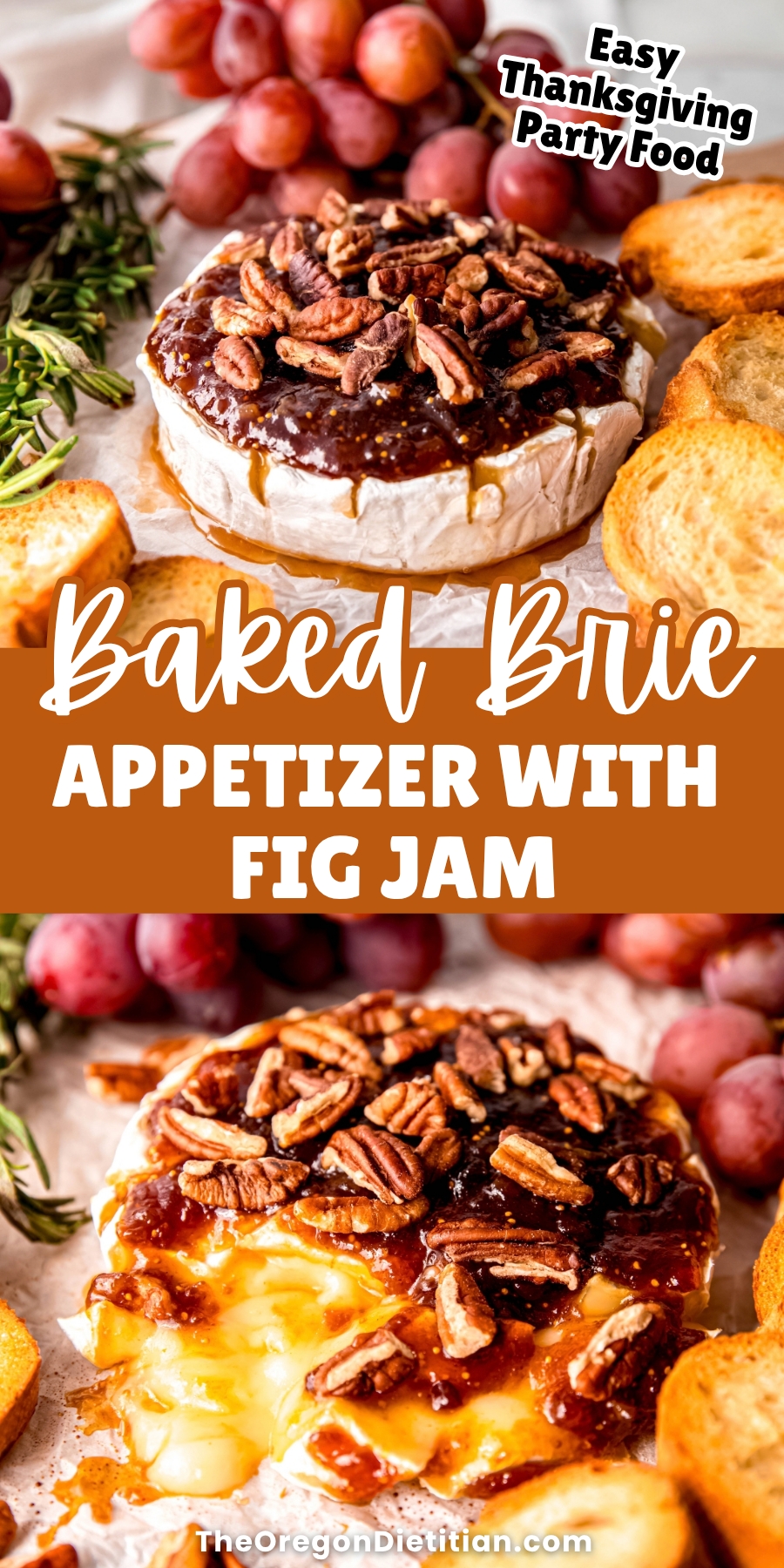 Baked Brie with jam.